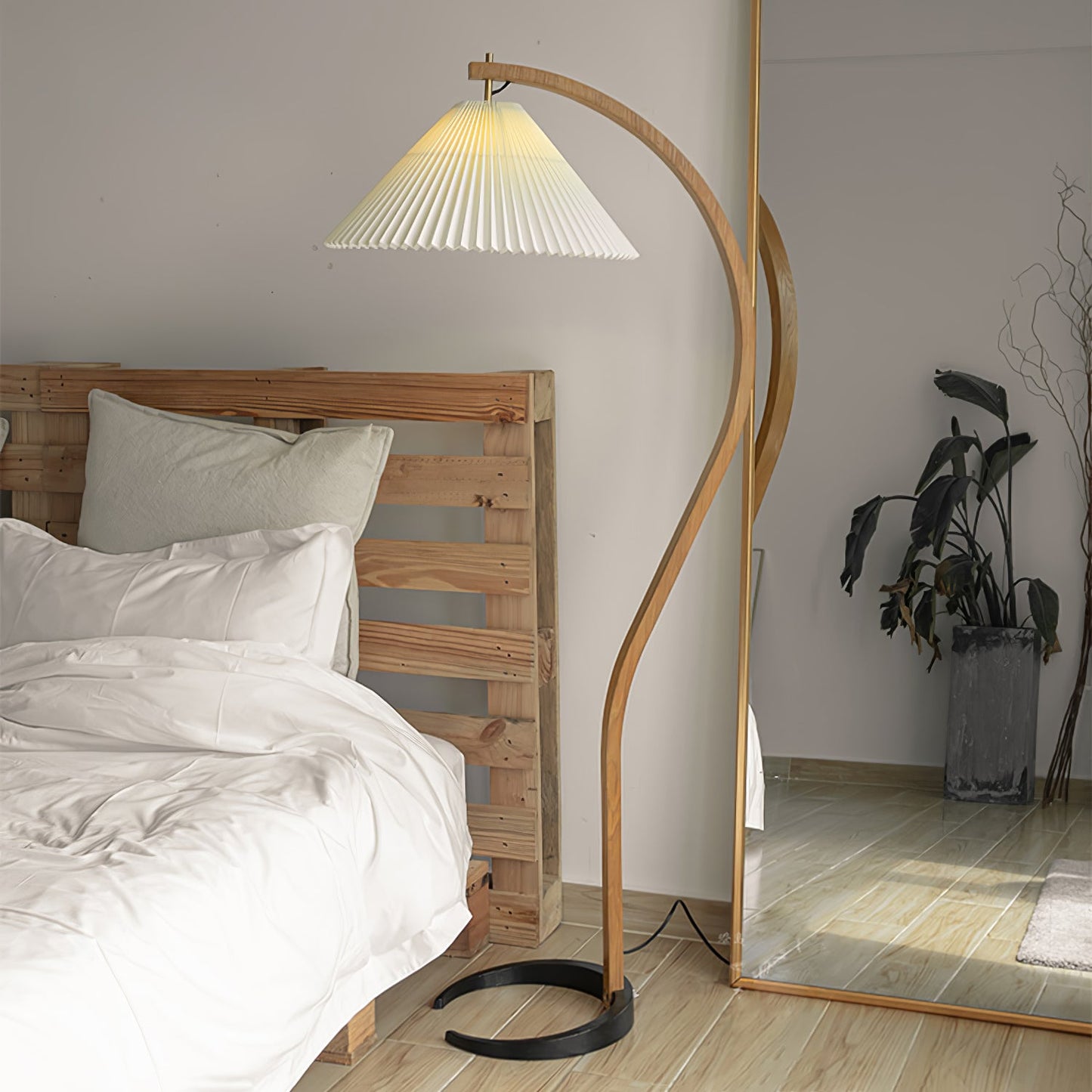 Scandinavian Floor Lamp | Unique Wood and Metal Design for Modern Spaces 7