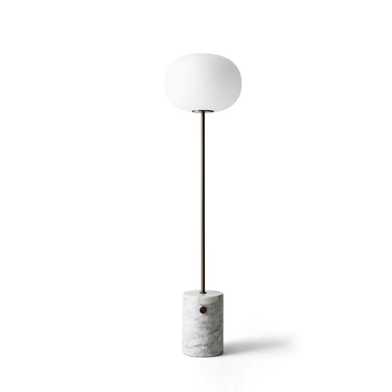 Modern Floor Lamp | Unique Yellow Travertine Base with Frosted Glass 9