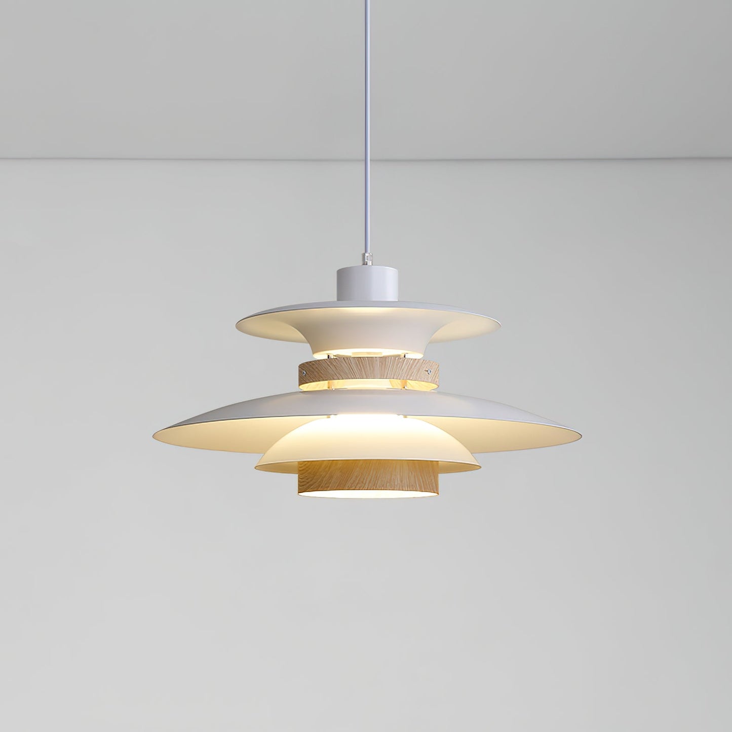 Modern Globe Pendant Light | Layered Design with Warm Wood Accents 9
