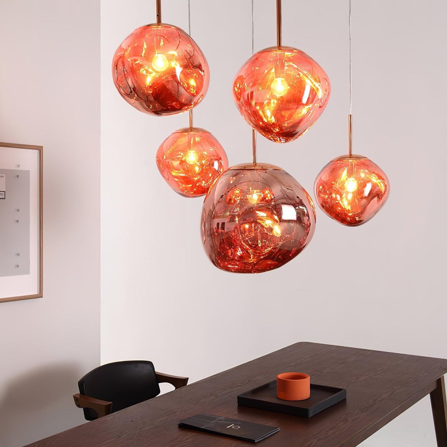 Modern Lava Pendant Lamp | Twisted Copper Design with Adjustable Height 3