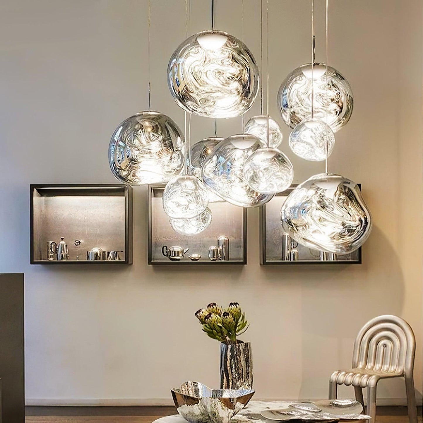 Modern Lava Pendant Lamp | Twisted Copper Design with Adjustable Height 5