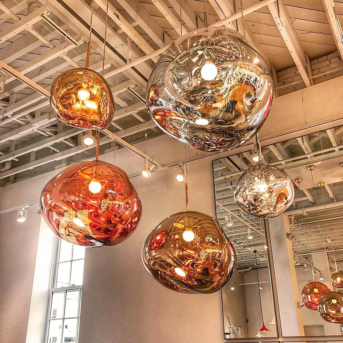 Modern Lava Pendant Lamp | Twisted Copper Design with Adjustable Height 7