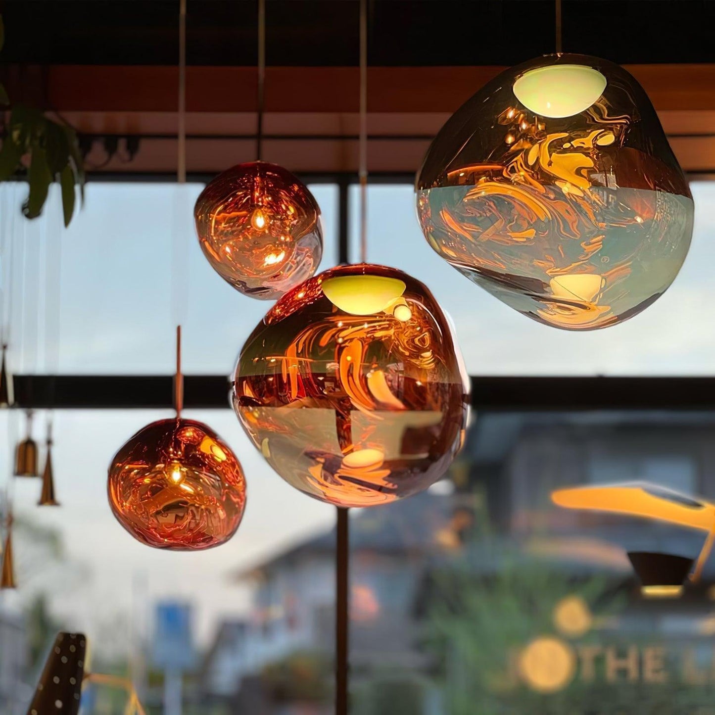 Modern Lava Pendant Lamp | Twisted Copper Design with Adjustable Height 8