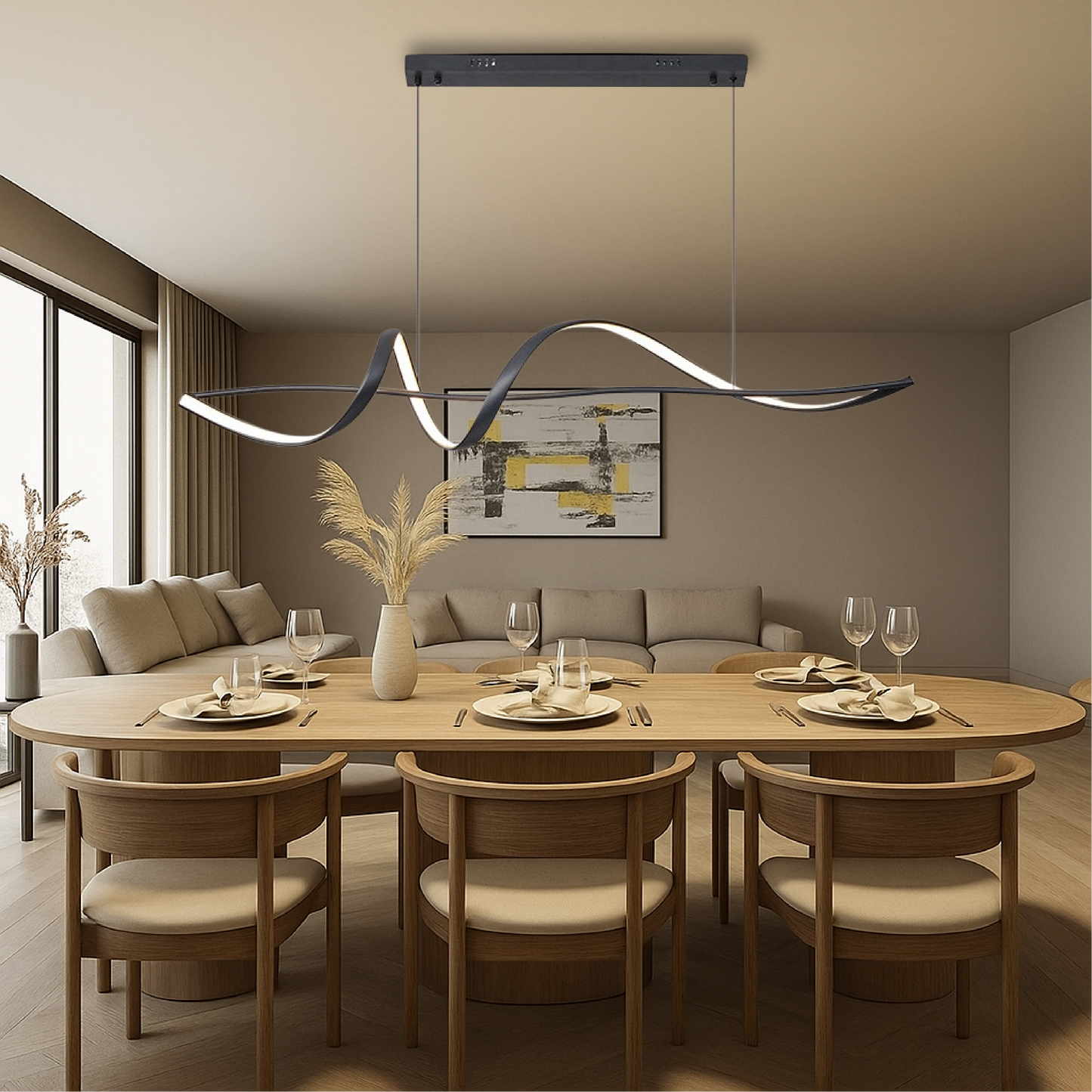 Modern Pendant Lamp | Sculptural Design with Adjustable Height 3