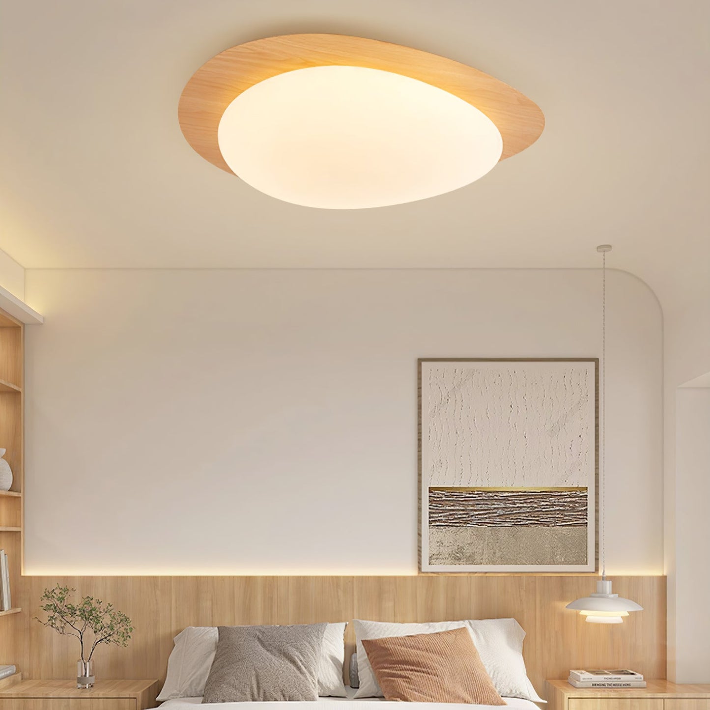Flush Mount Ceiling Light | Elegant Walnut Design with Integrated LED Options 3