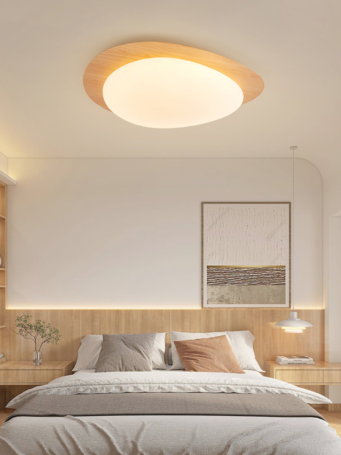 Flush Mount Ceiling Light | Elegant Walnut Design with Integrated LED Options 6