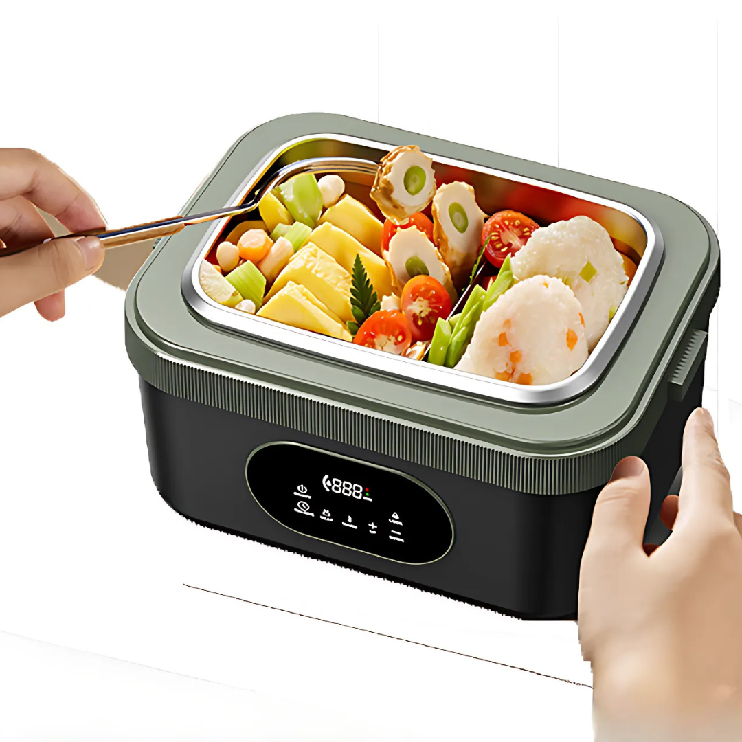 Portable Self-Heating Lunch Box | Rechargeable Stainless Steel Food Warmer 7