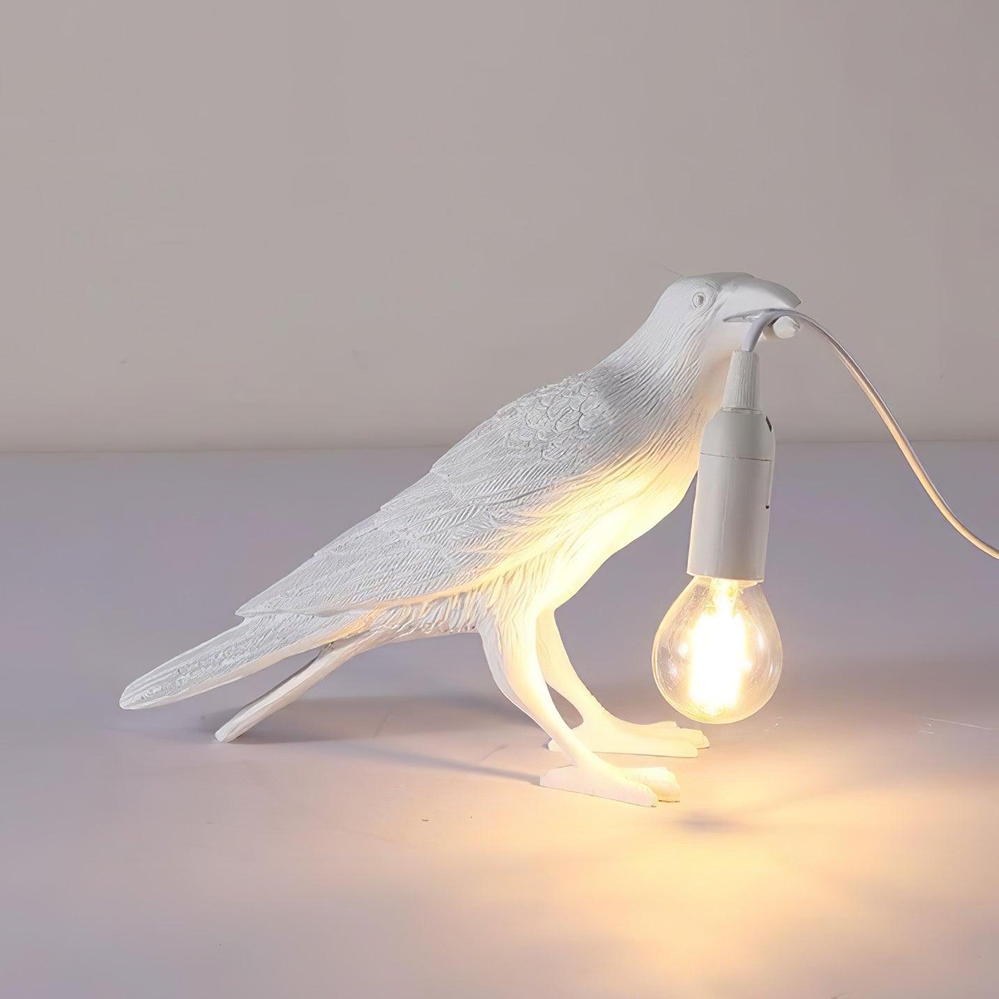 Raven Table Lamp | Unique Resin Sculpture with Edison Bulb for Bedroom and Living Room 11