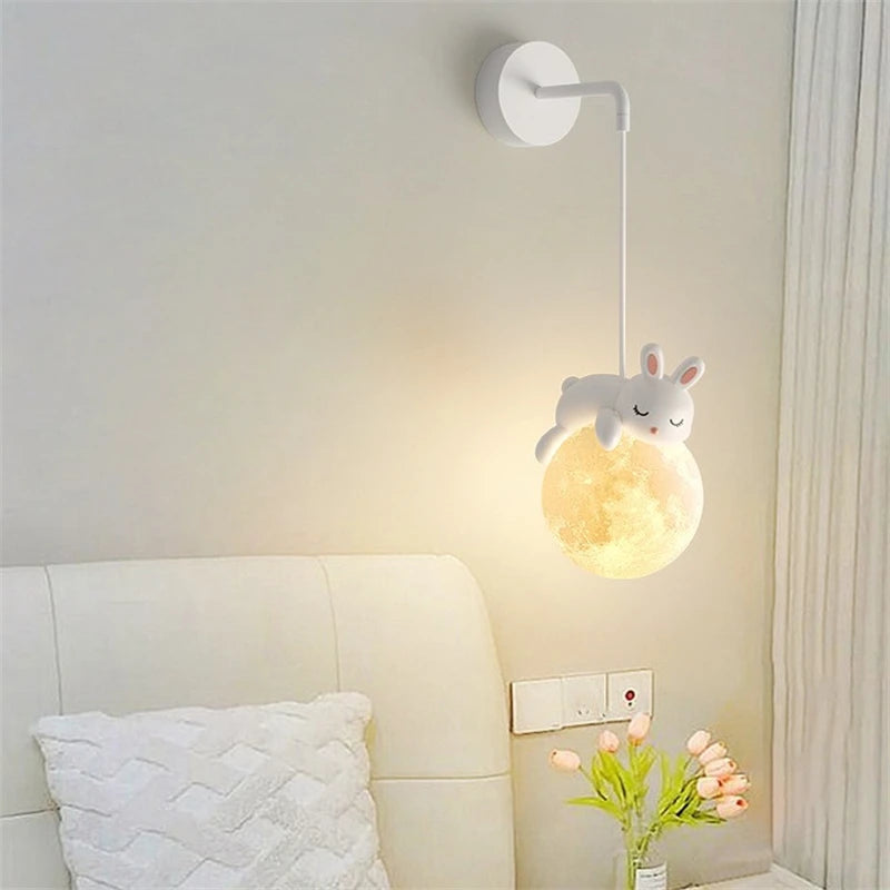 Pendant Moon Light | Adorable Bear & Bunny Design with Dimmable LED 3