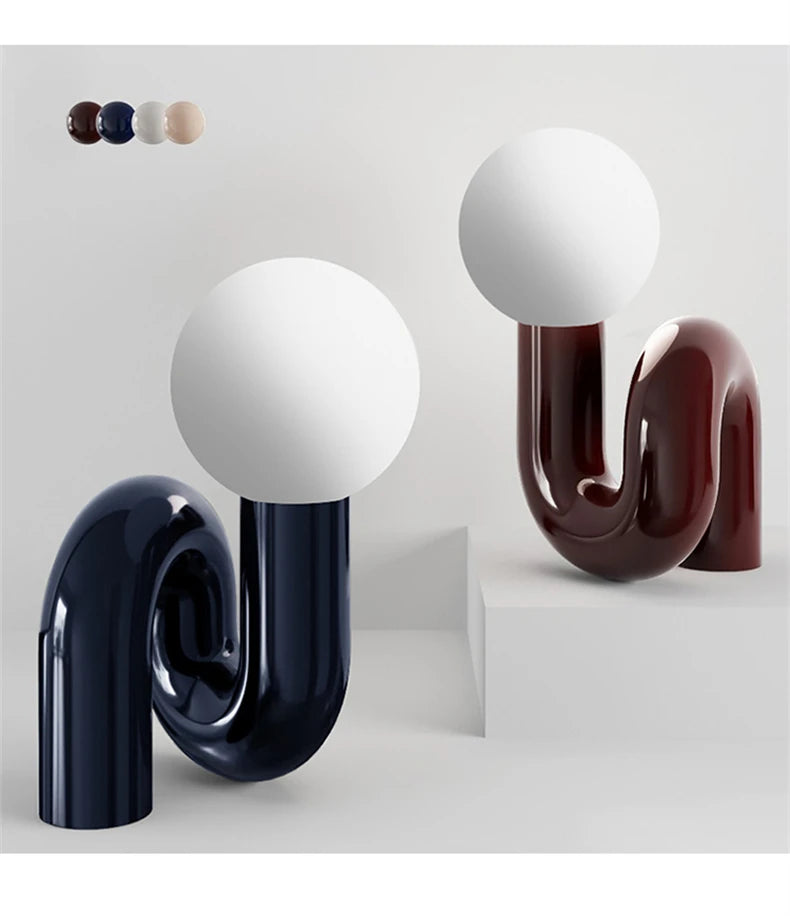 Postmodern Resin Curl Lamp | Artistic Design with Energy-Saving LED 5
