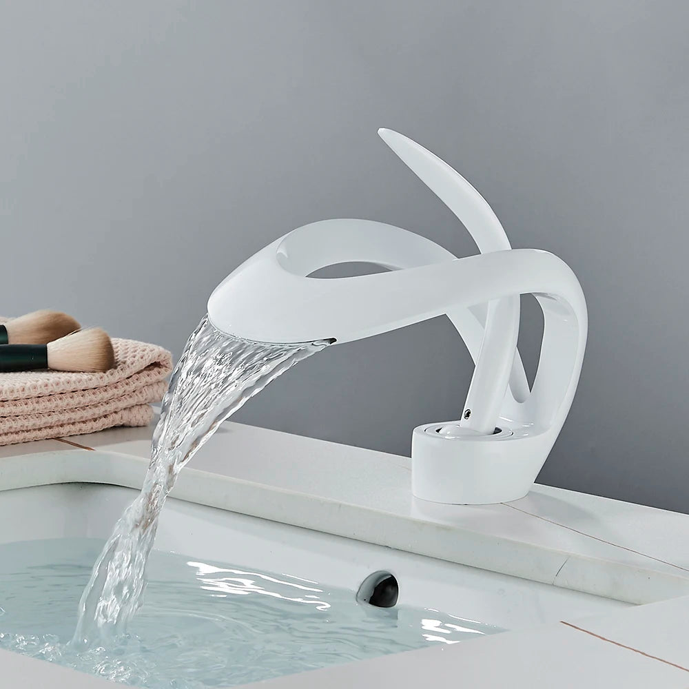 Waterfall Basin Faucet | Luxurious Brass Design for Spa-Like Experience 5