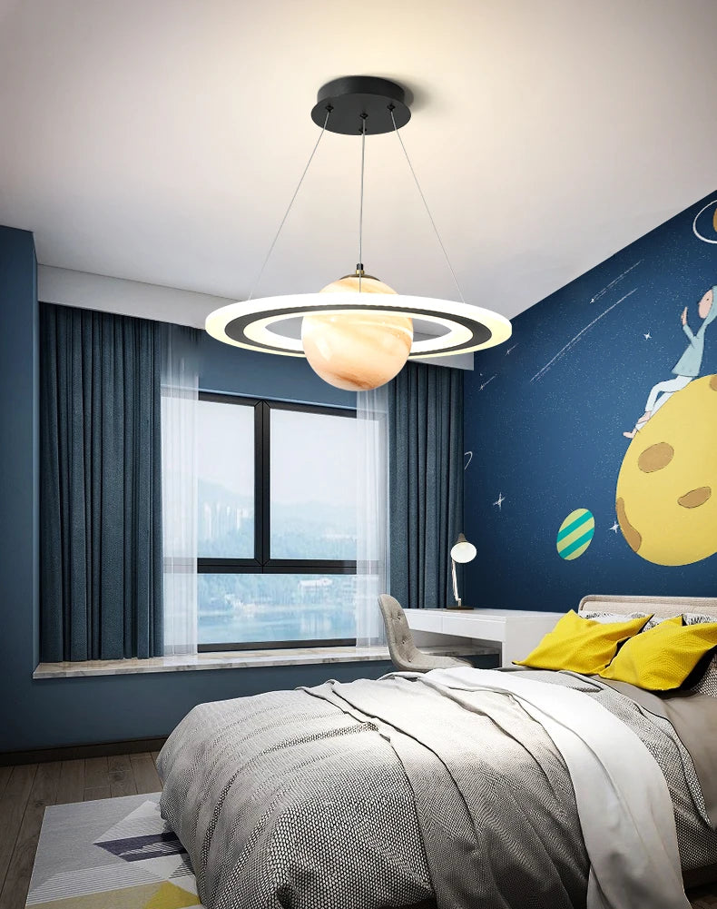 Saturn Pendant Light | LED-Illuminated Cosmic Design for Kids 7