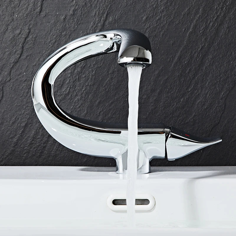 Bathroom Faucet | Elegant Swan-Inspired Design with Durable Brass Construction 5