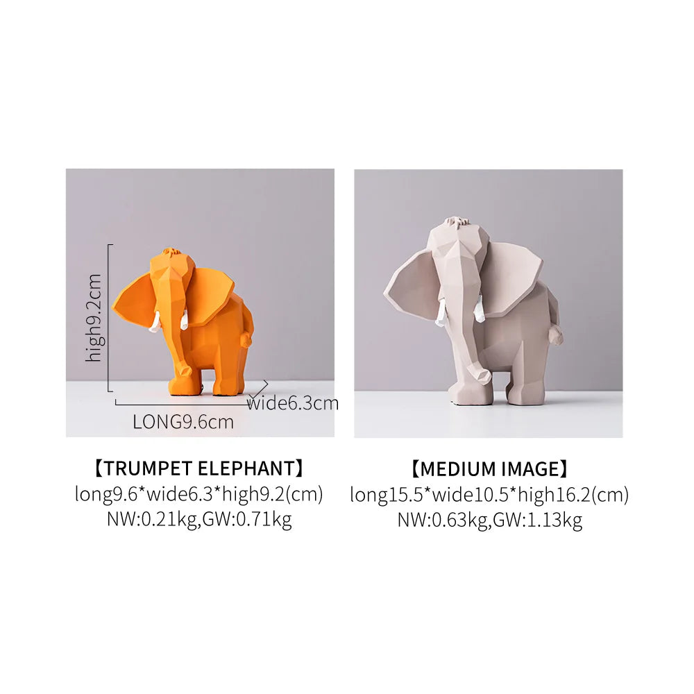 Geometric Elephant Art Statues | Nordic Charm in Three Sizes 6