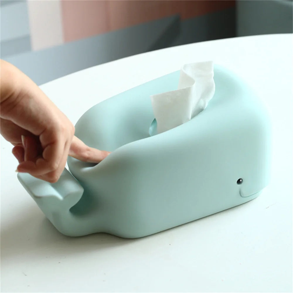 Kawaii Whale Tissue Box Cover | Soft Silicone Design for Fun Decor 6