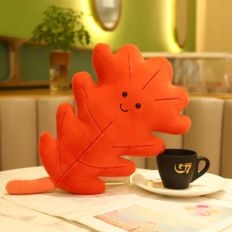 Plush Autumn Leaf Pillow | Cozy Fall Decor for Home Comfort 9