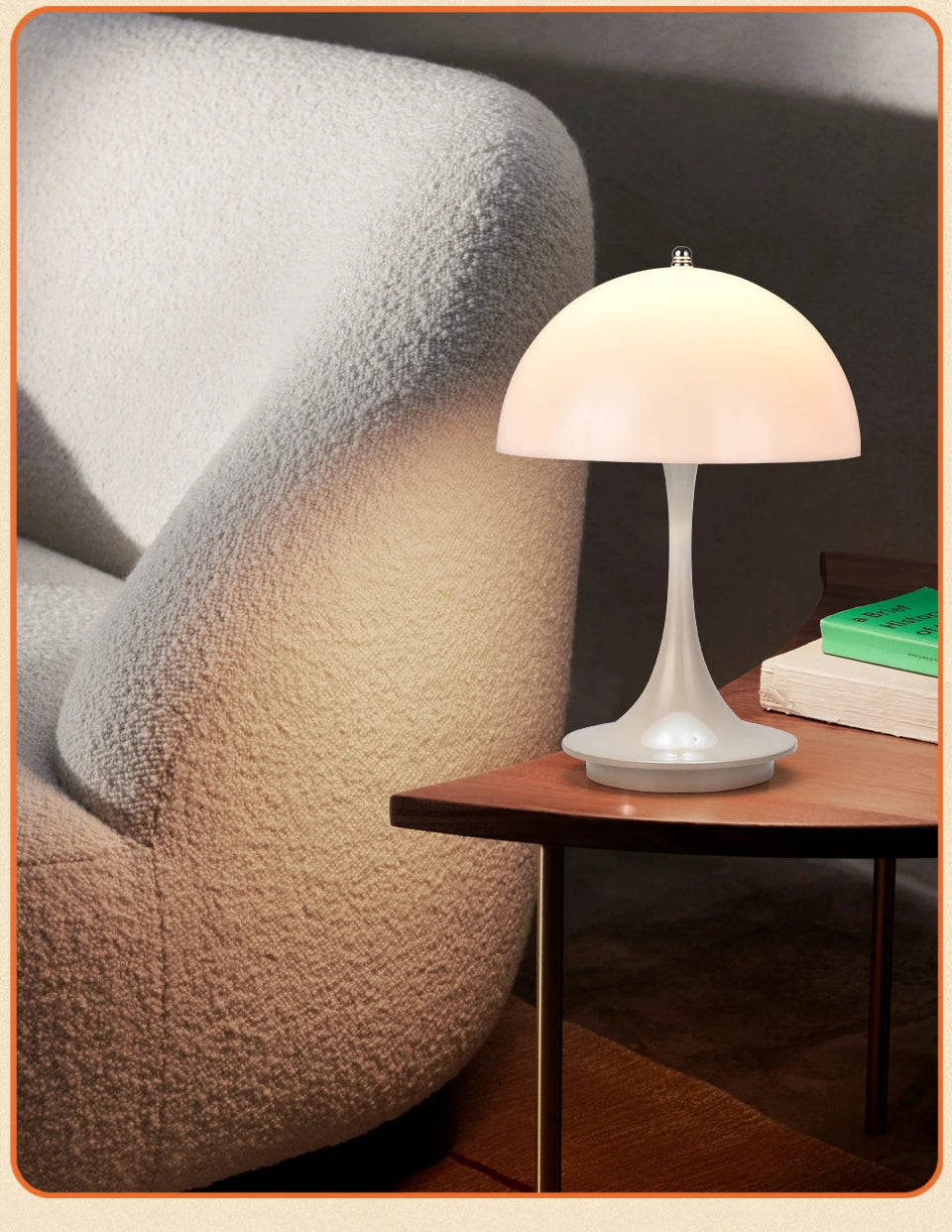 Mushroom Dome Table Lamp | Modern Design with Dimmable LED Lighting 6