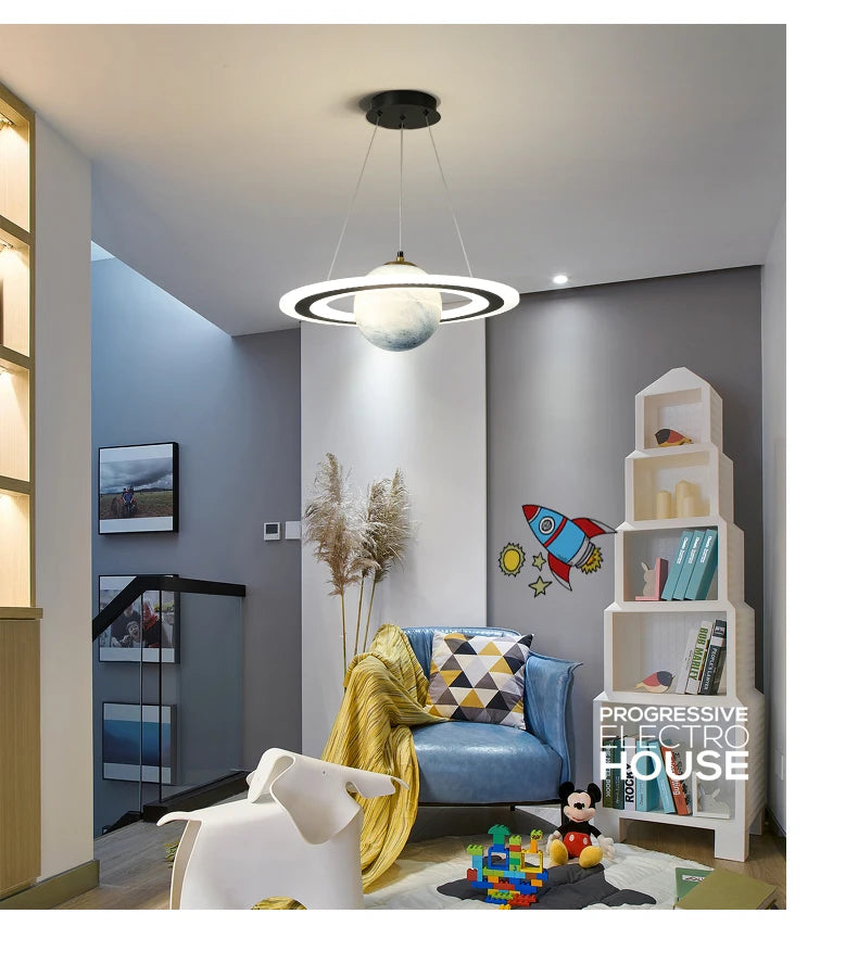 Saturn Pendant Light | LED-Illuminated Cosmic Design for Kids 6