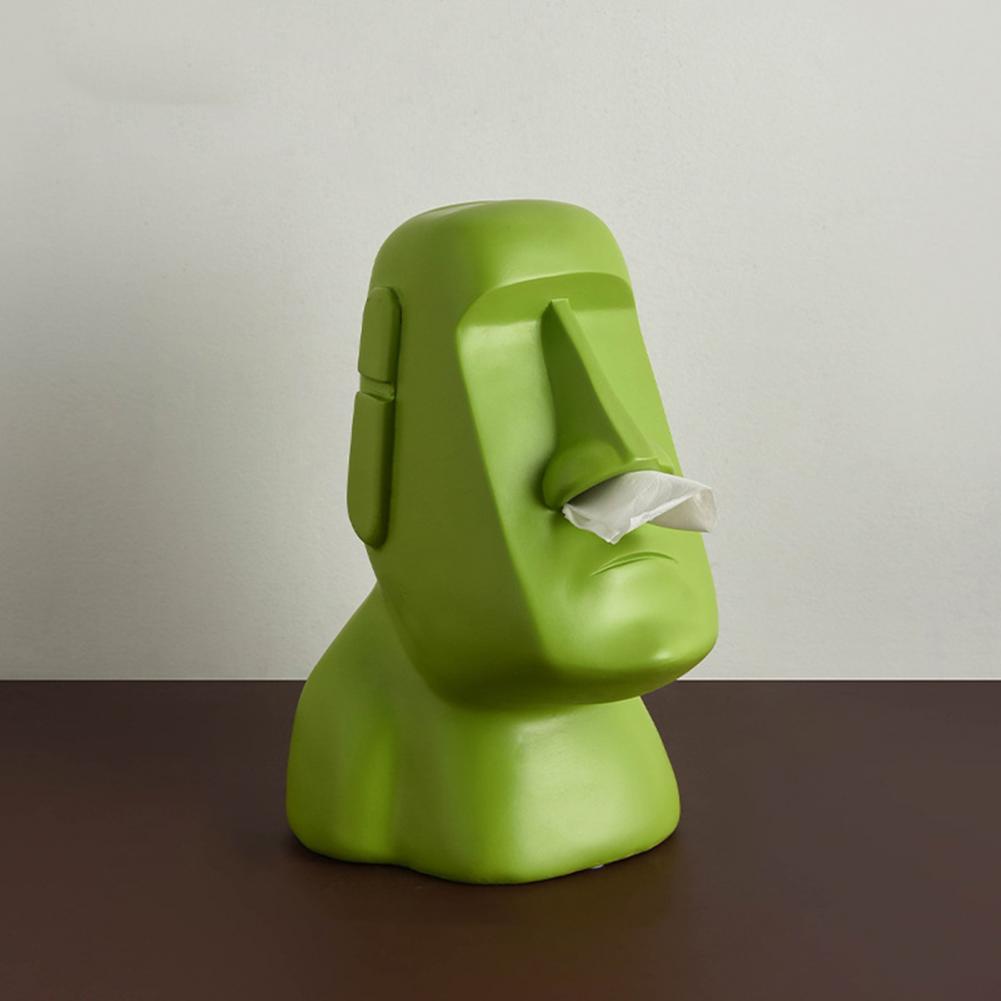 Easter Island Bust Tissue Box | Unique Ceramic Design for Home Decor 8