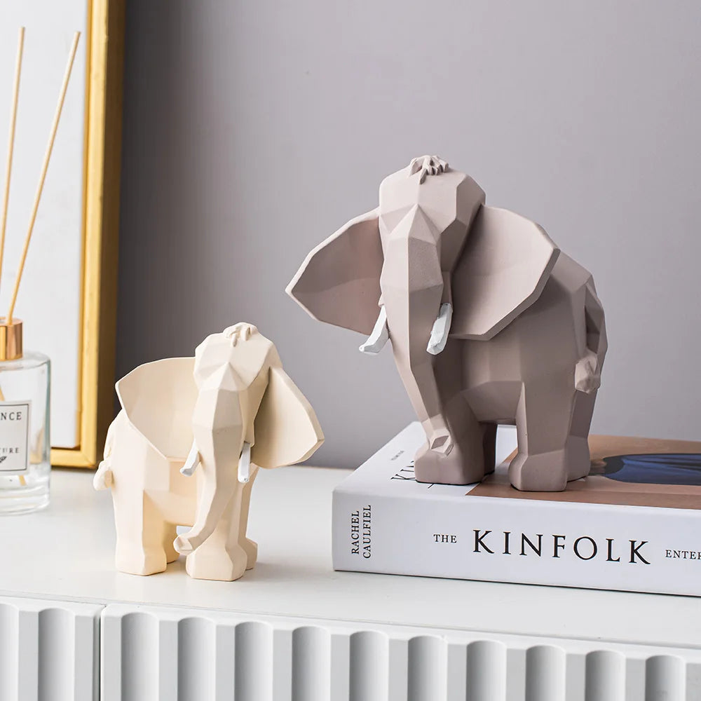 Geometric Elephant Art Statues | Nordic Charm in Three Sizes 3
