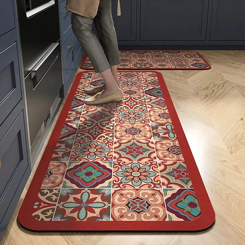 Bohemian Kitchen Mat | Non-Slip Water Absorbent Memory Foam 5