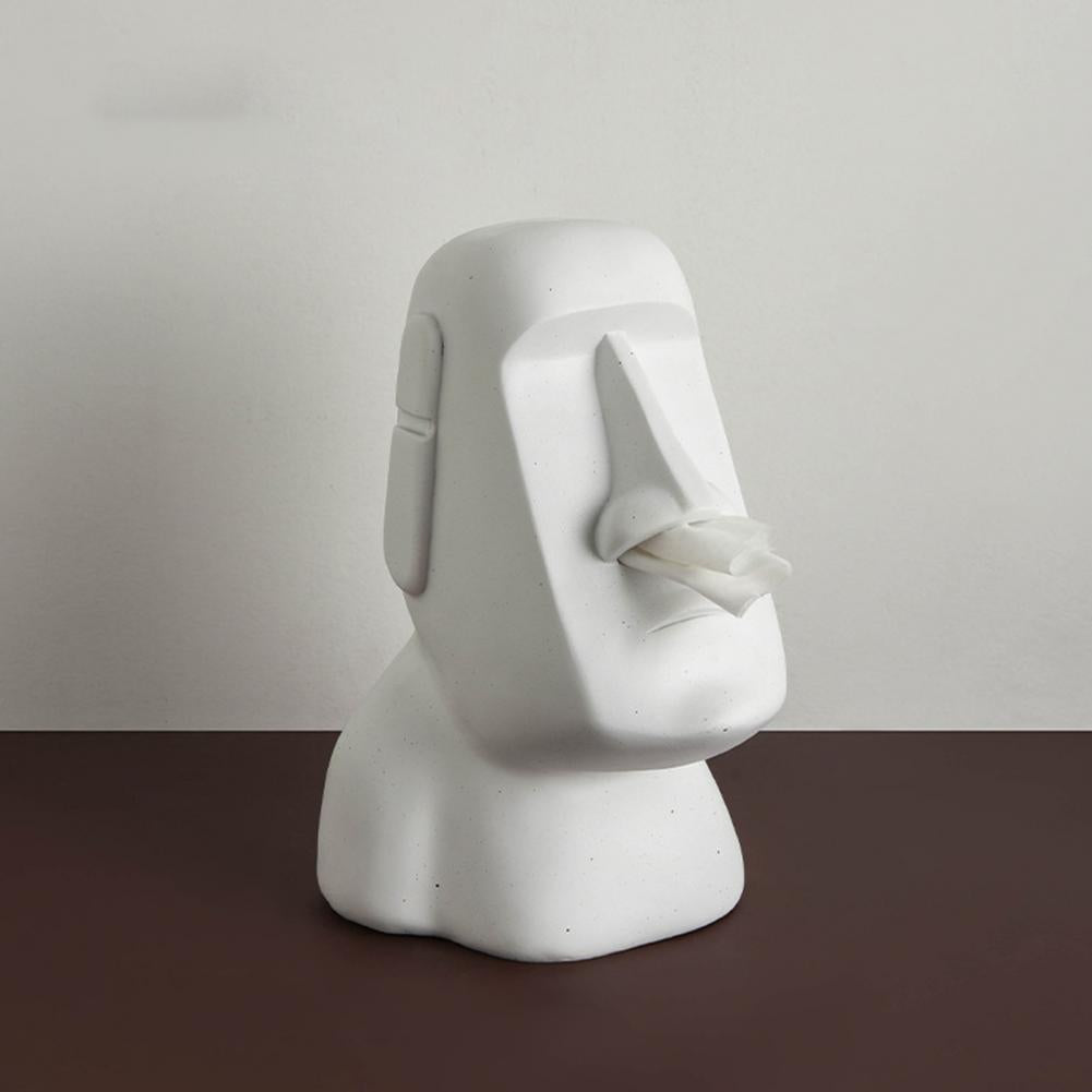 Easter Island Bust Tissue Box | Unique Ceramic Design for Home Decor 6