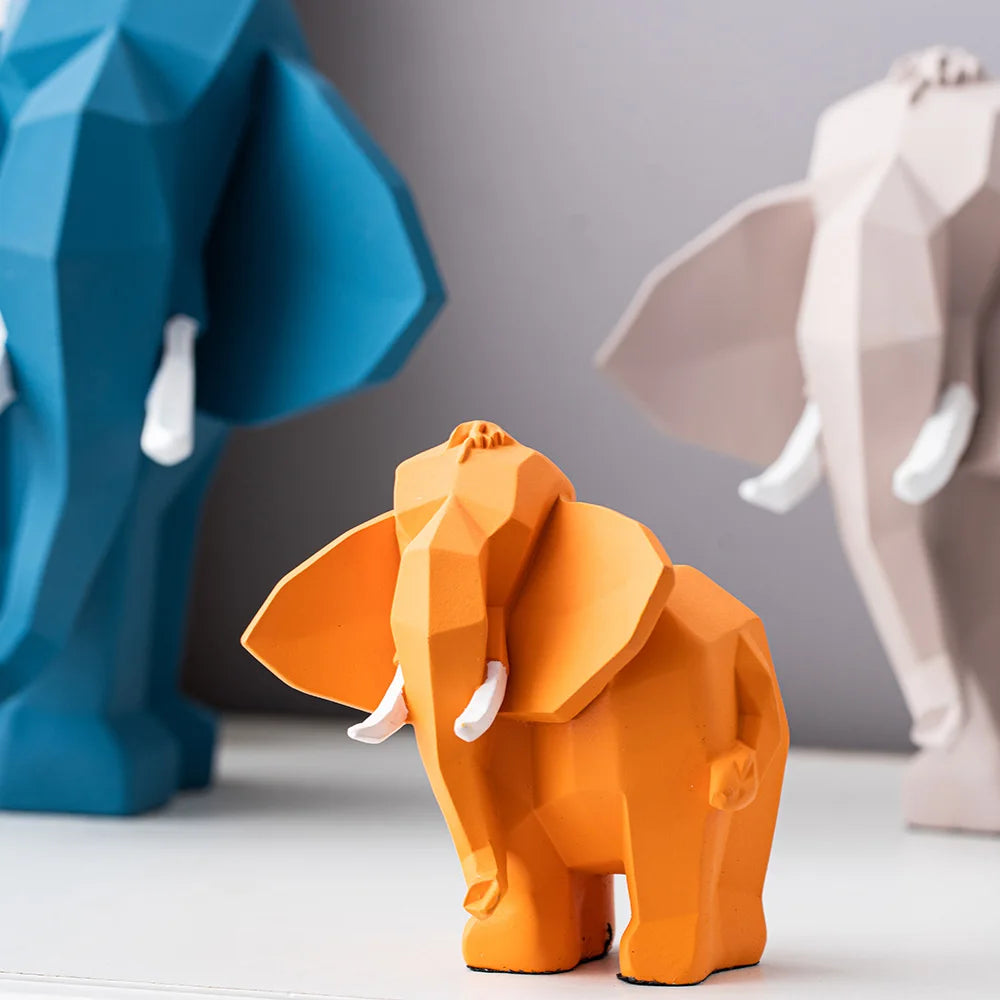 Geometric Elephant Art Statues | Nordic Charm in Three Sizes 4