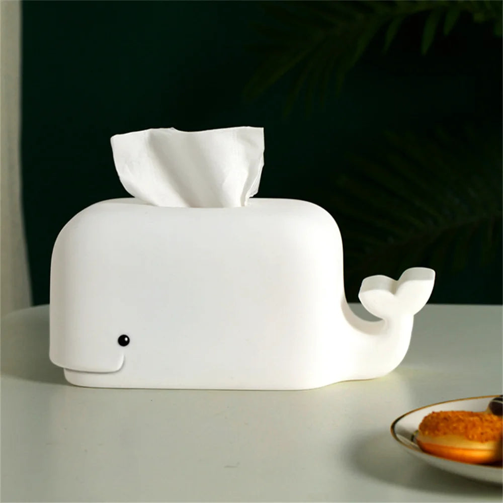 Kawaii Whale Tissue Box Cover | Soft Silicone Design for Fun Decor 2