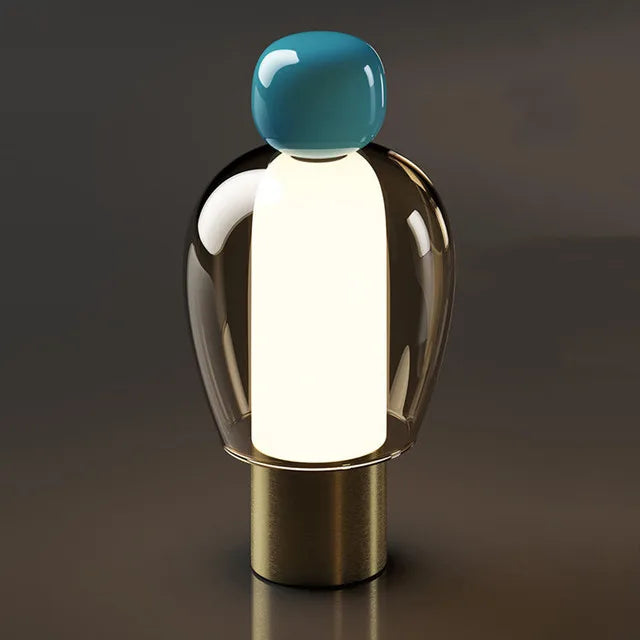 Art Deco Table Lamp | Blown Glass Bell Shape with Dimming Feature 8