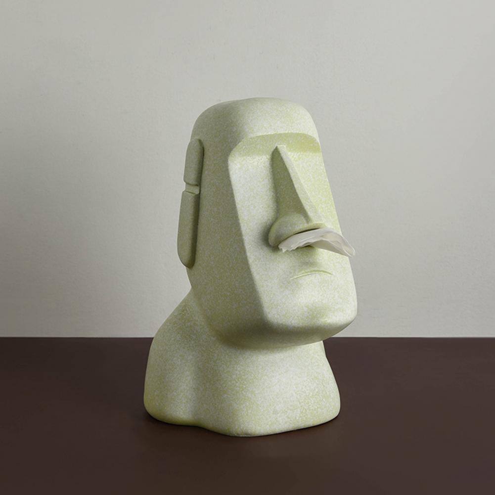 Easter Island Bust Tissue Box | Unique Ceramic Design for Home Decor 7
