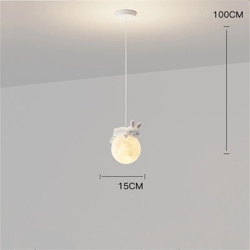 Pendant Moon Light | Adorable Bear & Bunny Design with Dimmable LED 5