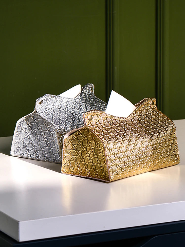 Leather Tissue Box Cover | Genuine Leather with Elegant Design 1