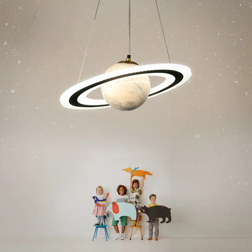 Saturn Pendant Light | LED-Illuminated Cosmic Design for Kids 2