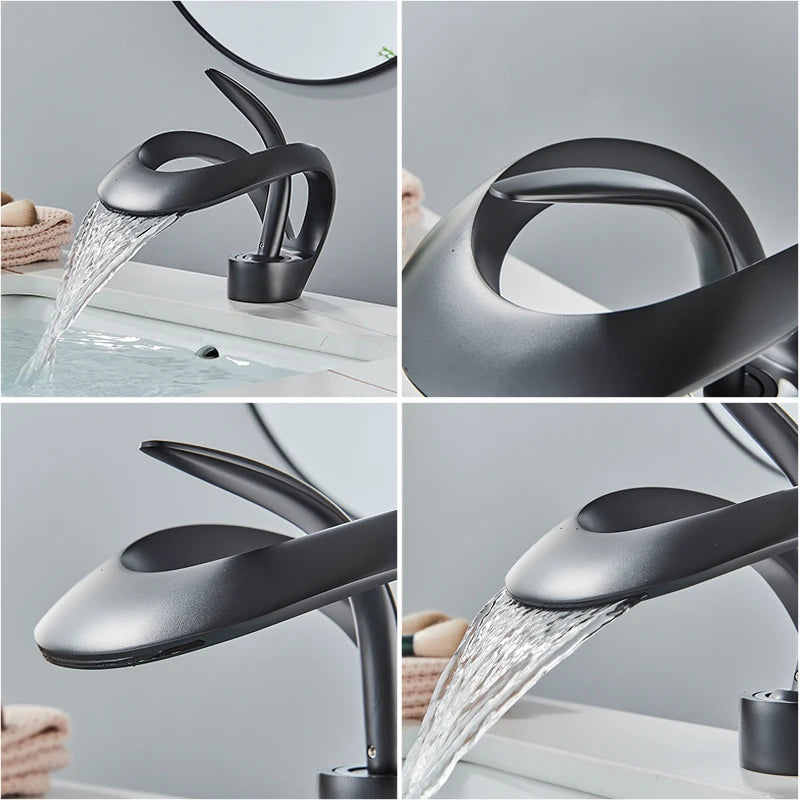 Waterfall Basin Faucet | Luxurious Brass Design for Spa-Like Experience 6