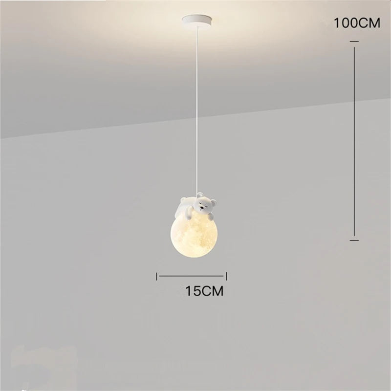 Pendant Moon Light | Adorable Bear & Bunny Design with Dimmable LED 6