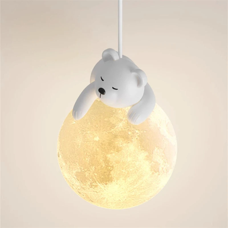Pendant Moon Light | Adorable Bear & Bunny Design with Dimmable LED 2