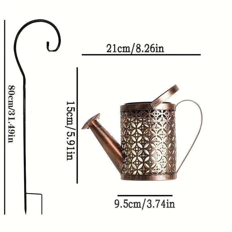 Solar-Powered LED Garden Fairy Watering Can | Durable Metal Design 7