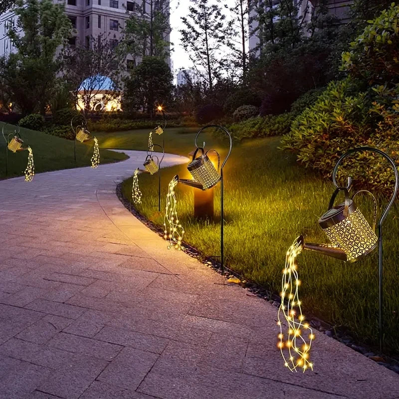 Solar-Powered LED Garden Fairy Watering Can | Durable Metal Design 5