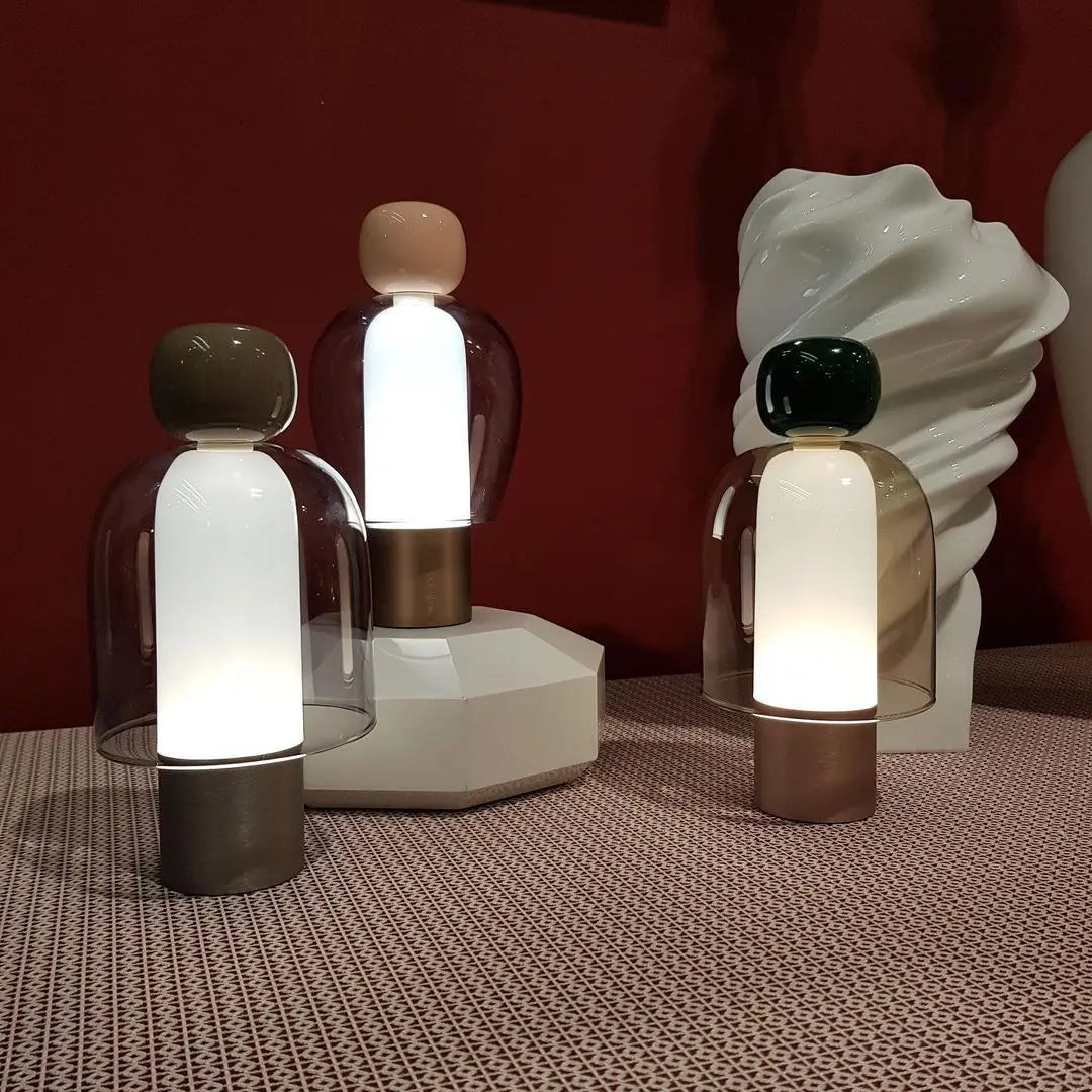 Art Deco Table Lamp | Blown Glass Bell Shape with Dimming Feature 3