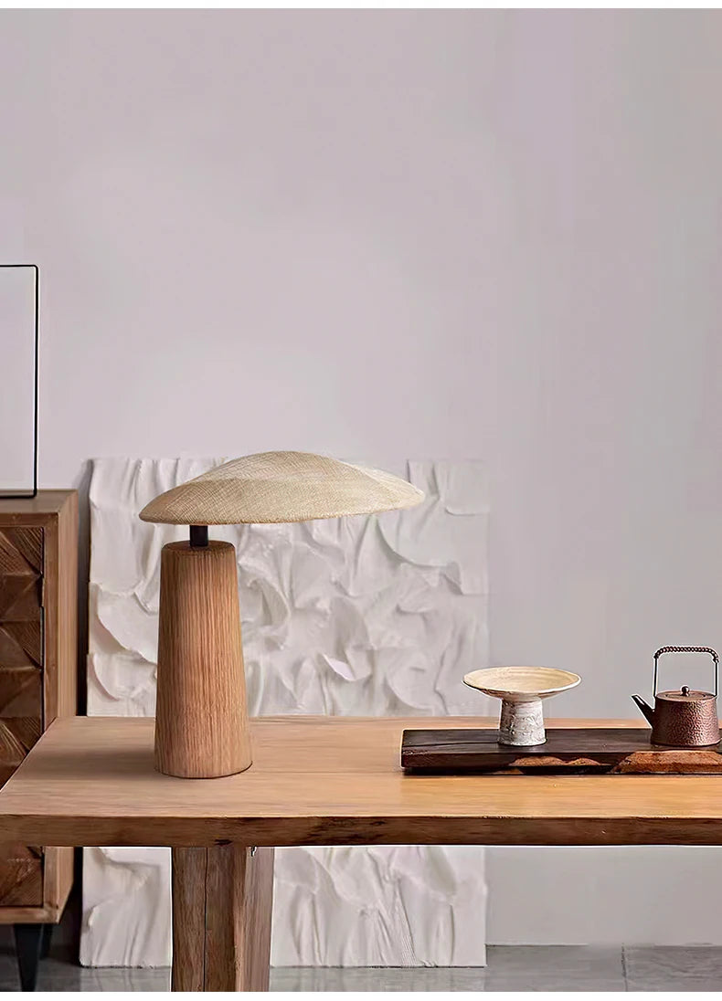 Wabi Sabi Table Lamp | Minimalist Design with Natural Wood Base 1