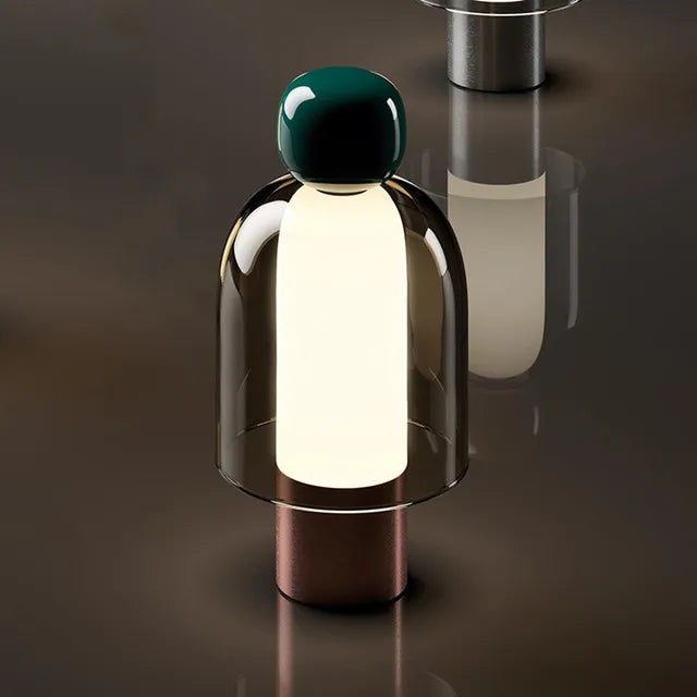 Art Deco Table Lamp | Blown Glass Bell Shape with Dimming Feature 6