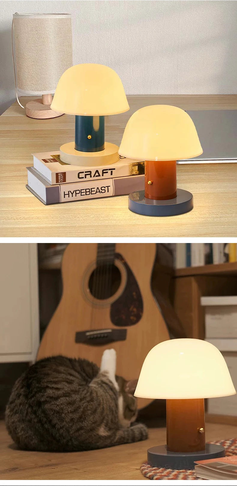 Nordic Mushroom Lamp | Wireless Touch-Activated Dimmable Design 9