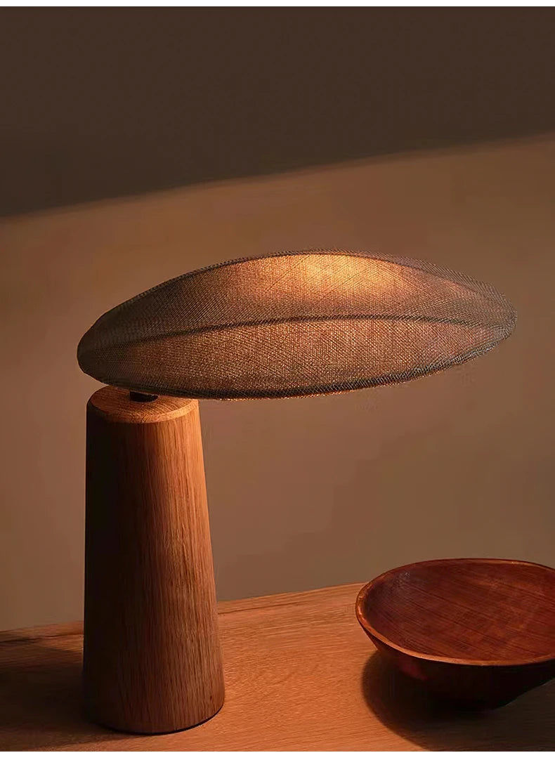 Wabi Sabi Table Lamp | Minimalist Design with Natural Wood Base 6