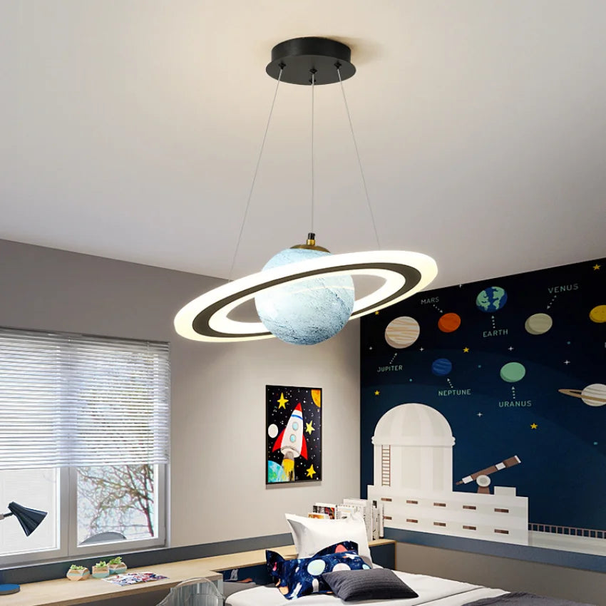 Saturn Pendant Light | LED-Illuminated Cosmic Design for Kids 3