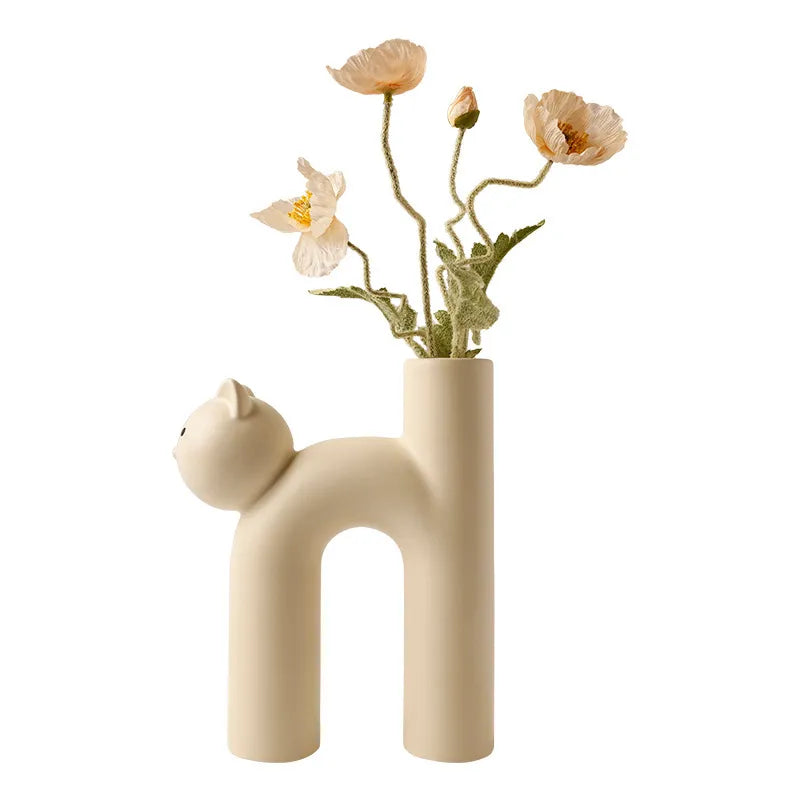 Cat-Themed Ceramic Vase | Unique Decor for Cat Lovers 6