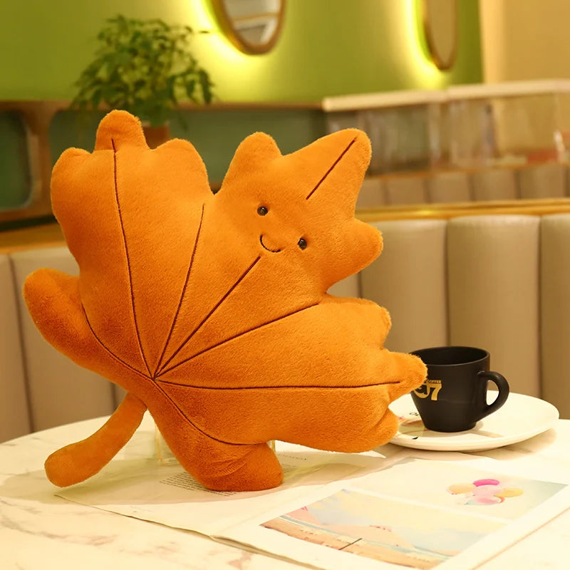 Plush Autumn Leaf Pillow | Cozy Fall Decor for Home Comfort 5