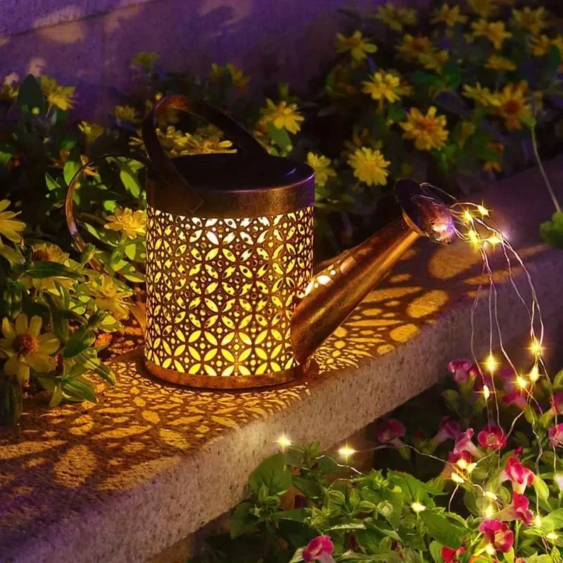 Solar-Powered LED Garden Fairy Watering Can | Durable Metal Design 2