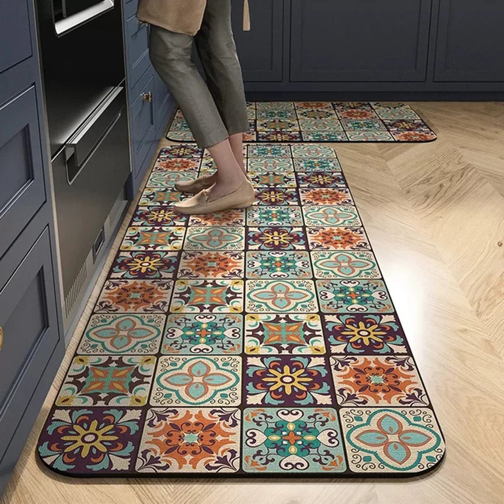 Bohemian Kitchen Mat | Non-Slip Water Absorbent Memory Foam 2
