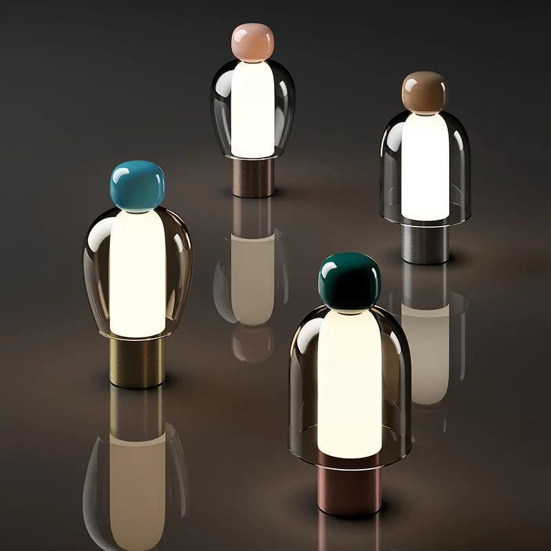 Art Deco Table Lamp | Blown Glass Bell Shape with Dimming Feature 1