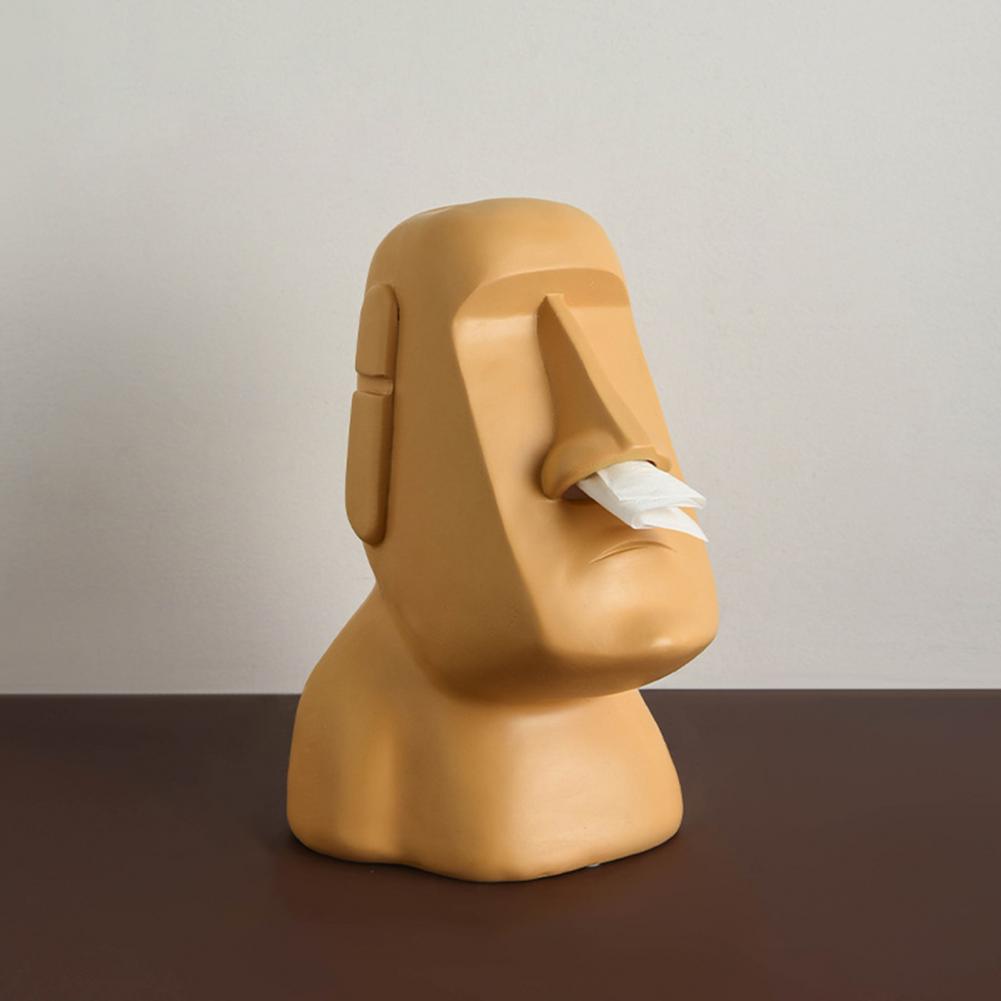 Easter Island Bust Tissue Box | Unique Ceramic Design for Home Decor 9